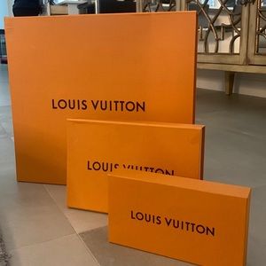 Three authentic Louis Vuitton gift boxes